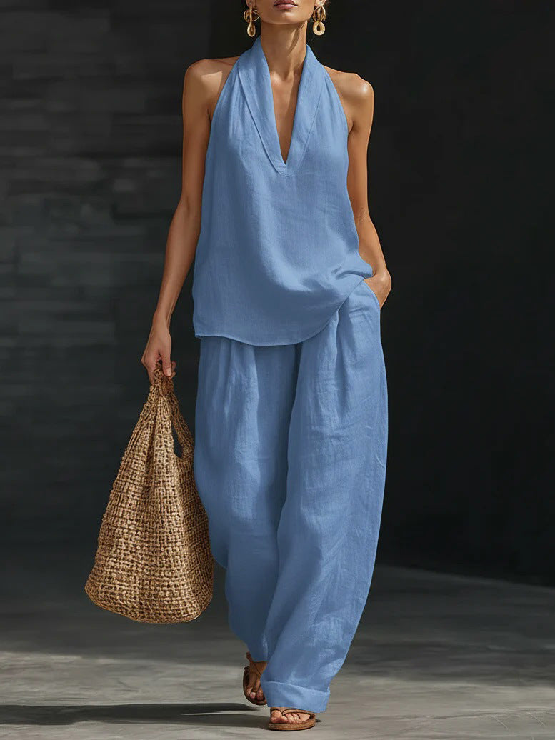 Zoë – Sleeveless Top and Wide-Leg Trousers Set
