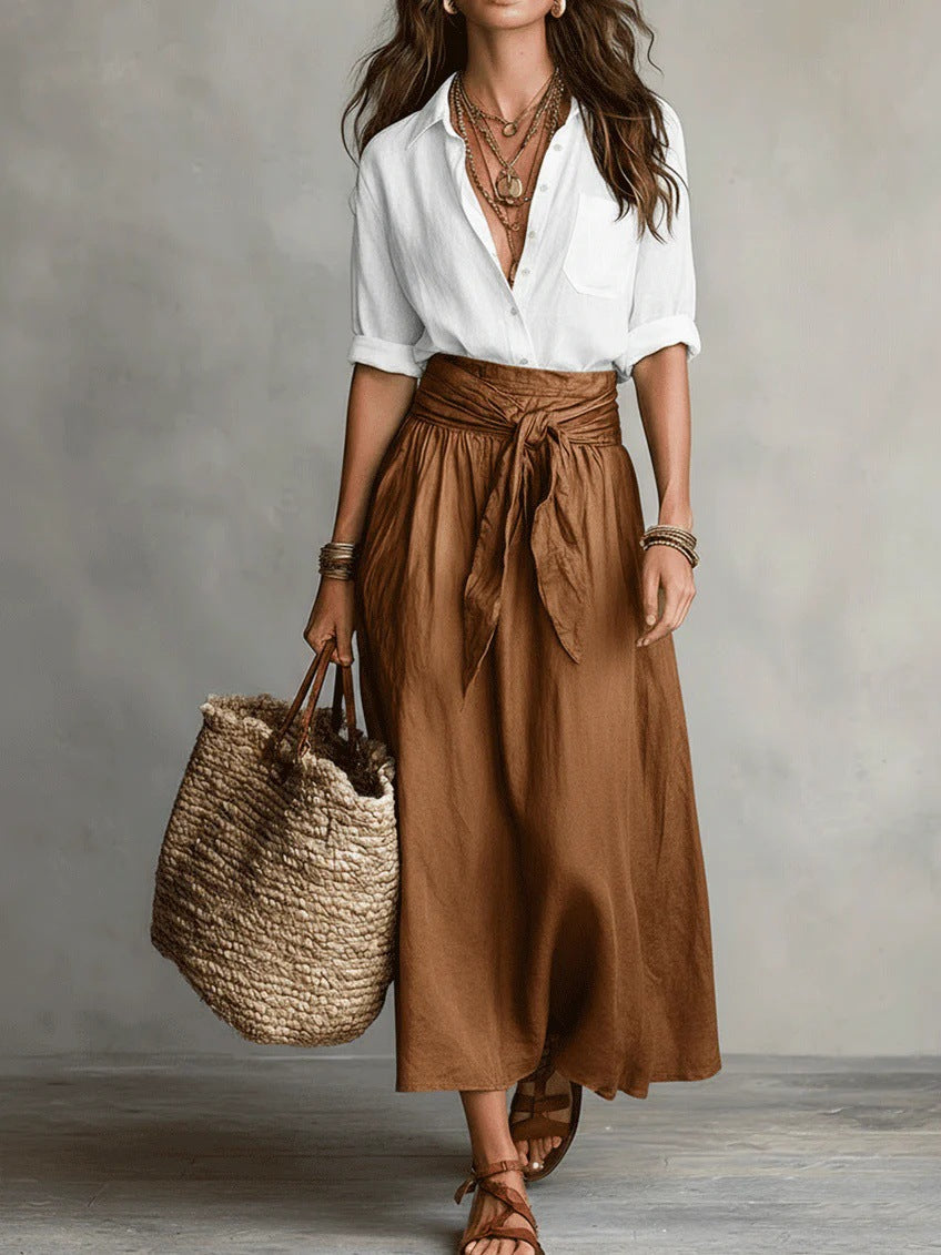River - Two-Piece Set: Top & Midi Skirt