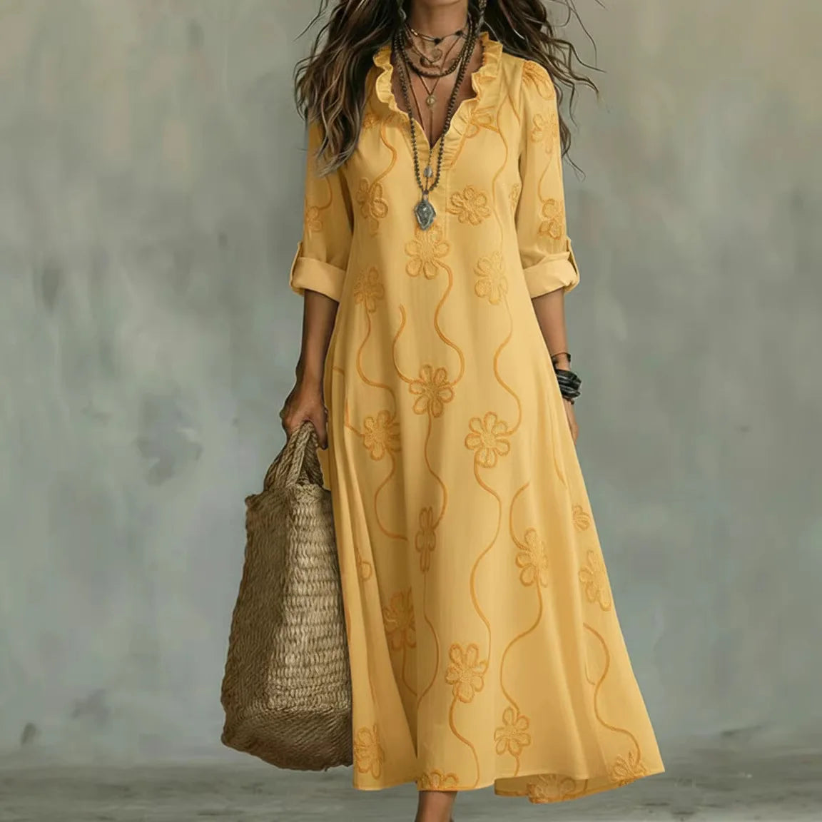 Sienna - Floral Waist-Slimming Summer Dress