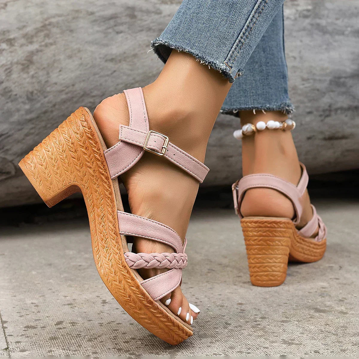 Woven Heeled Sandals