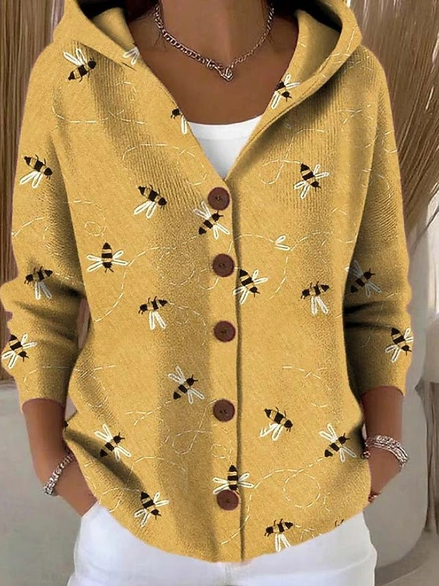 Leila - Button Hooded Cardigan