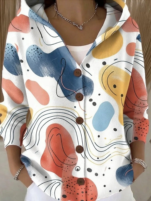 Leila - Button Hooded Cardigan