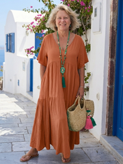 Zinnia | Short Sleeve Tiered Maxi Dress