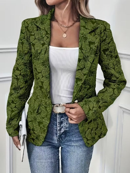 Paisley Jacquard Fitted Blazer