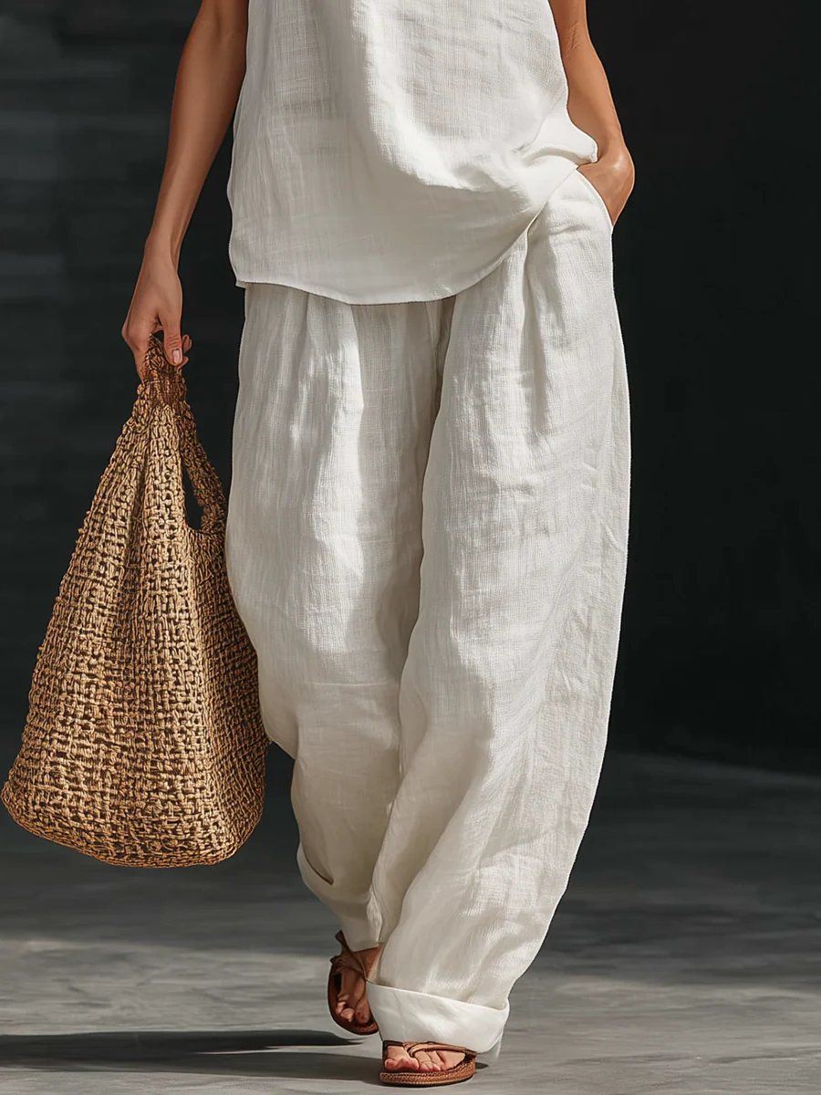 Zoë – Sleeveless Top and Wide-Leg Trousers Set