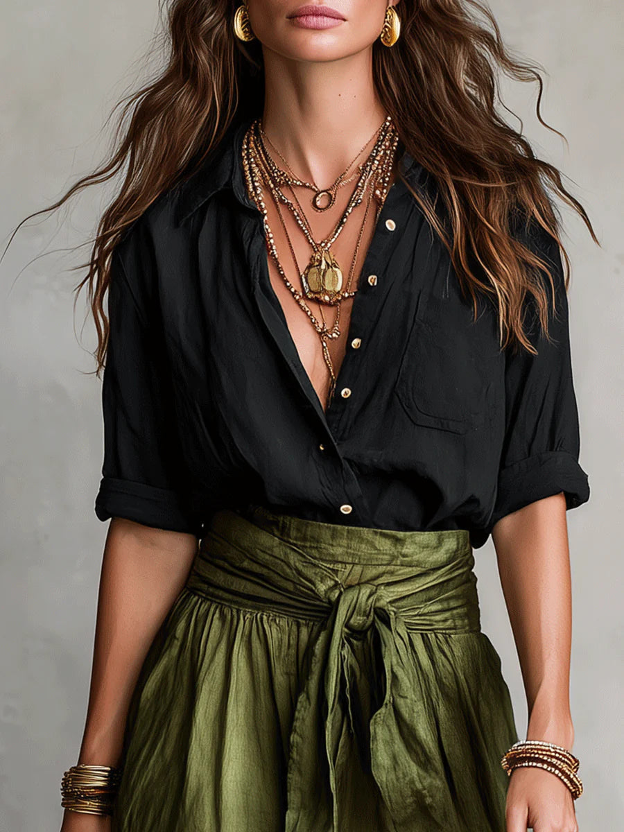 River - Two-Piece Set: Top & Midi Skirt