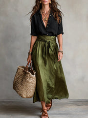River - Two-Piece Set: Top & Midi Skirt