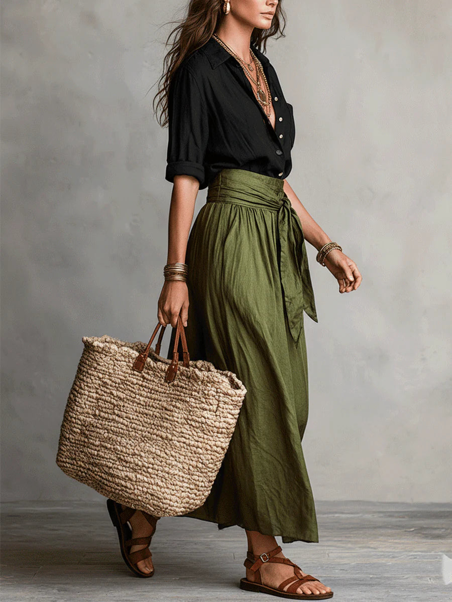 River - Two-Piece Set: Top & Midi Skirt