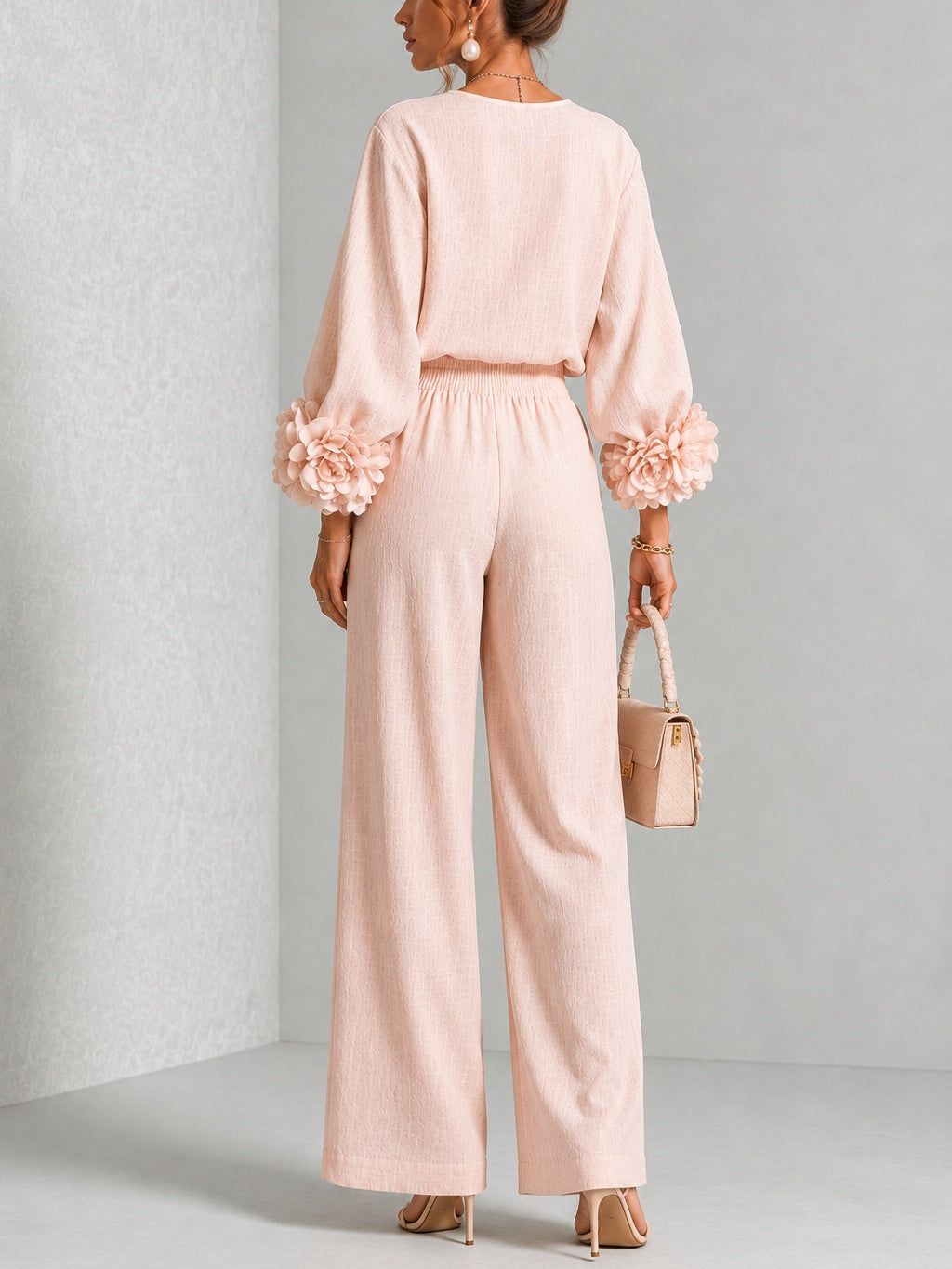 Rosa - Floral Cuff Two-Piece Set