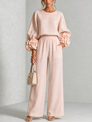 Rosa - Floral Cuff Two-Piece Set