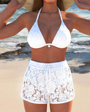 Lana | Elegant Solid Lace Bikini Set