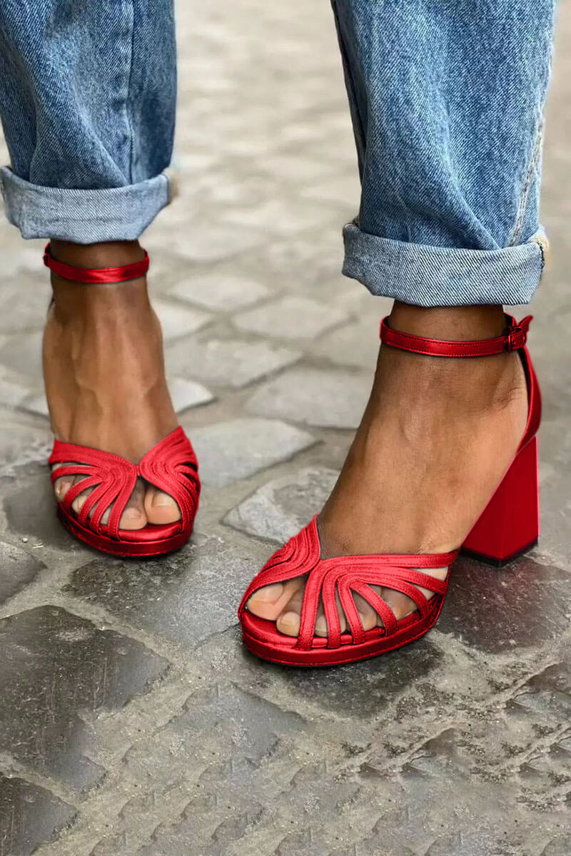 Two-Tone Heeled Sandals