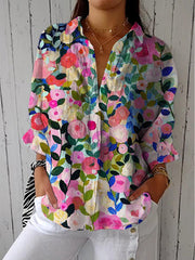 Frida – Floral Canvas Blouse