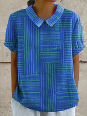 Mila | Blue Striped Blouse