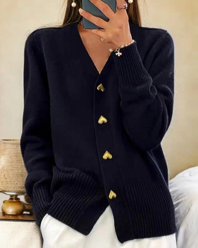 Beatrice - Heart Button Cardigan