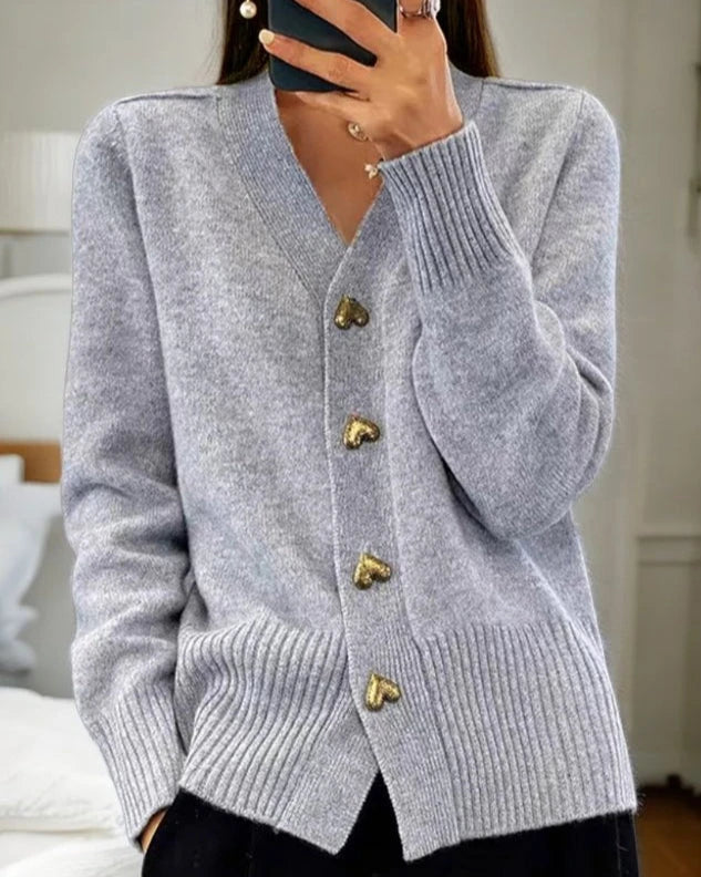Beatrice - Heart Button Cardigan