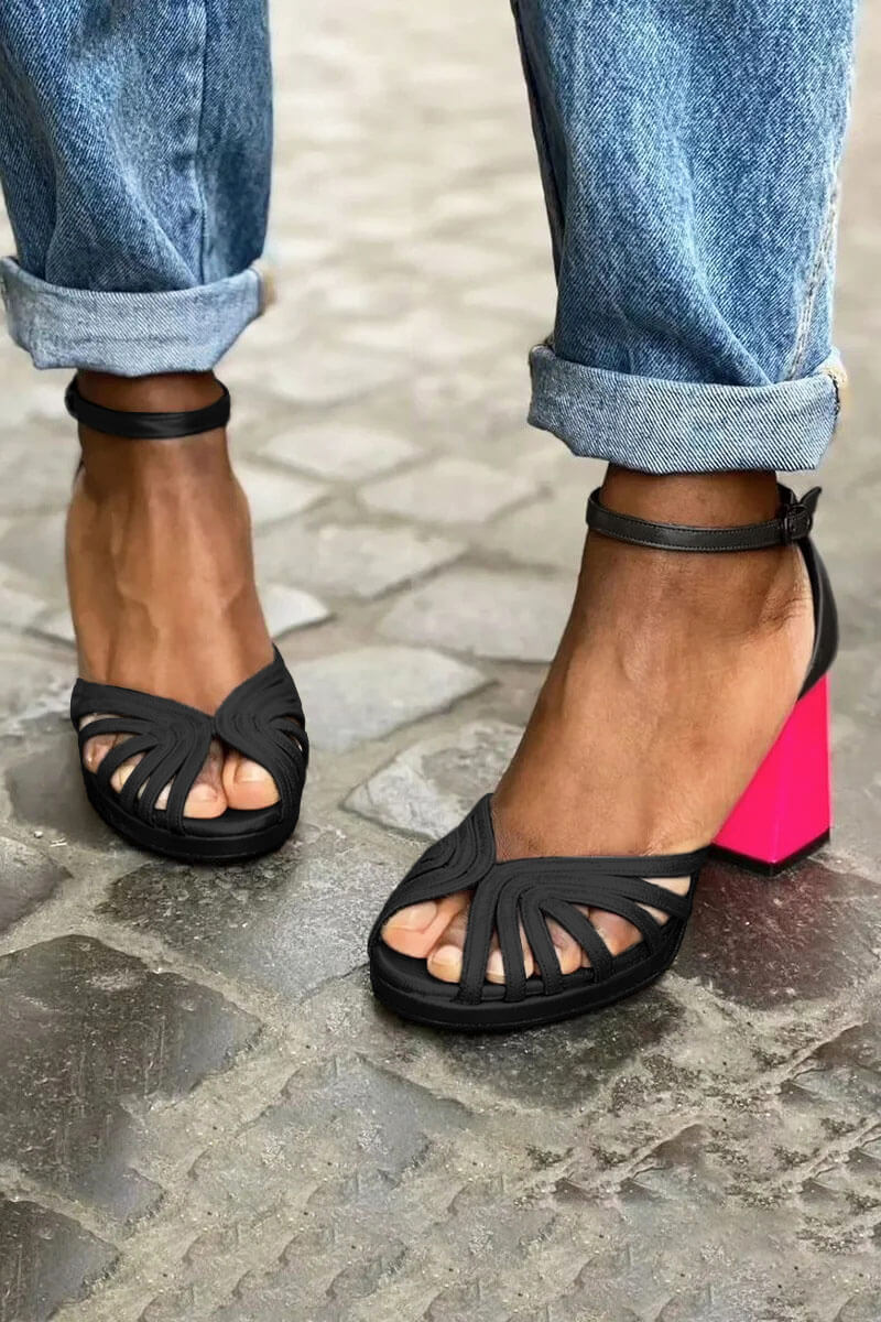 Two-Tone Heeled Sandals
