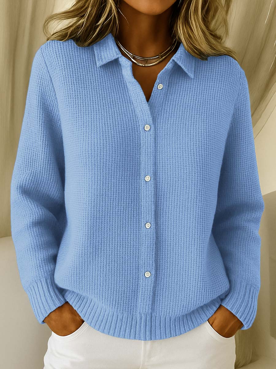 Camille - Textured Knit Button-Up Cardigan