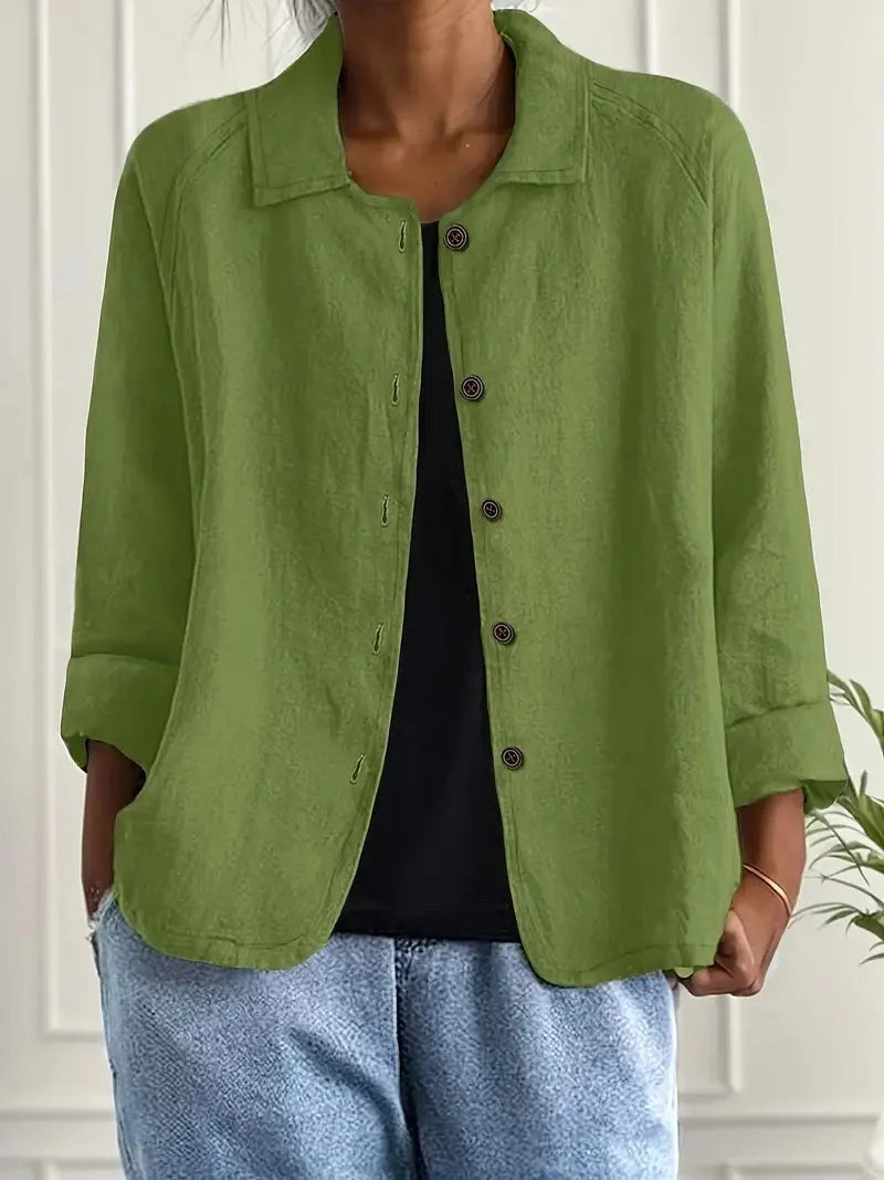 Emily - Relaxed Button-Front Blouse