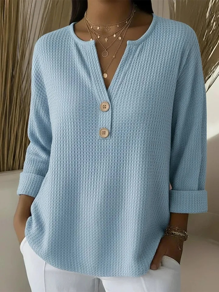 Lucinda - Henley Button Top