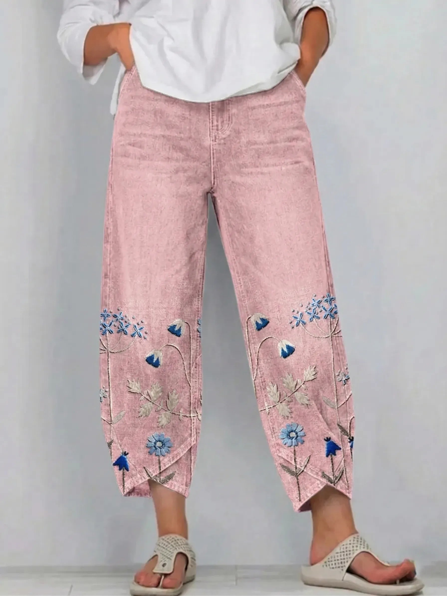 Rowena - Floral Print Casual Trousers