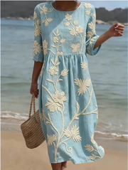 Kimberly | Midi Dress with Botanical and Floral Print