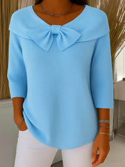 Tivella - Sweater with Bow and Round Neckline