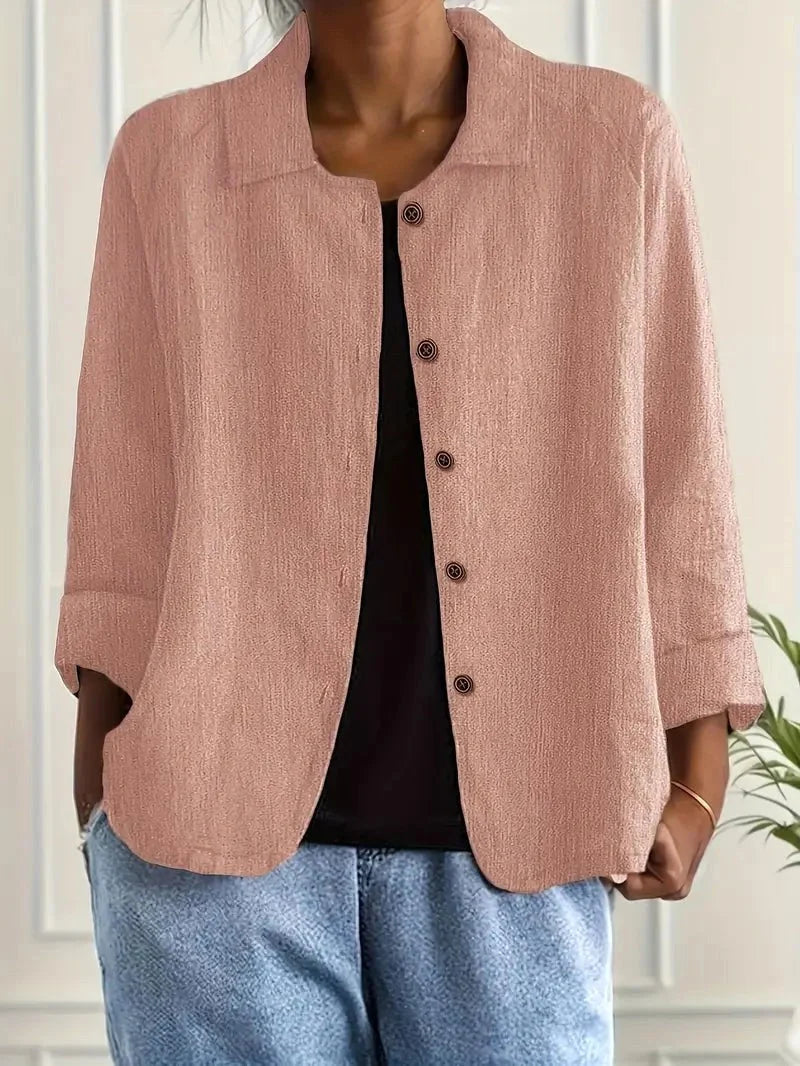 Emily - Relaxed Button-Front Blouse