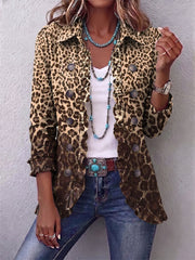 Navara - Leopard Print Ruffled Jacket