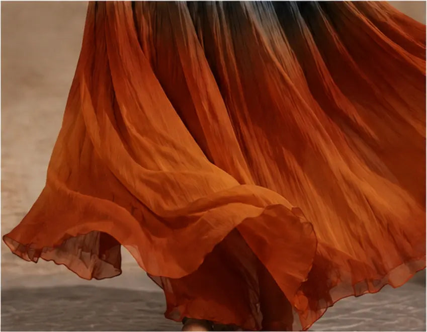 Paula - Gradient Halterneck V-Neck Maxi Dress