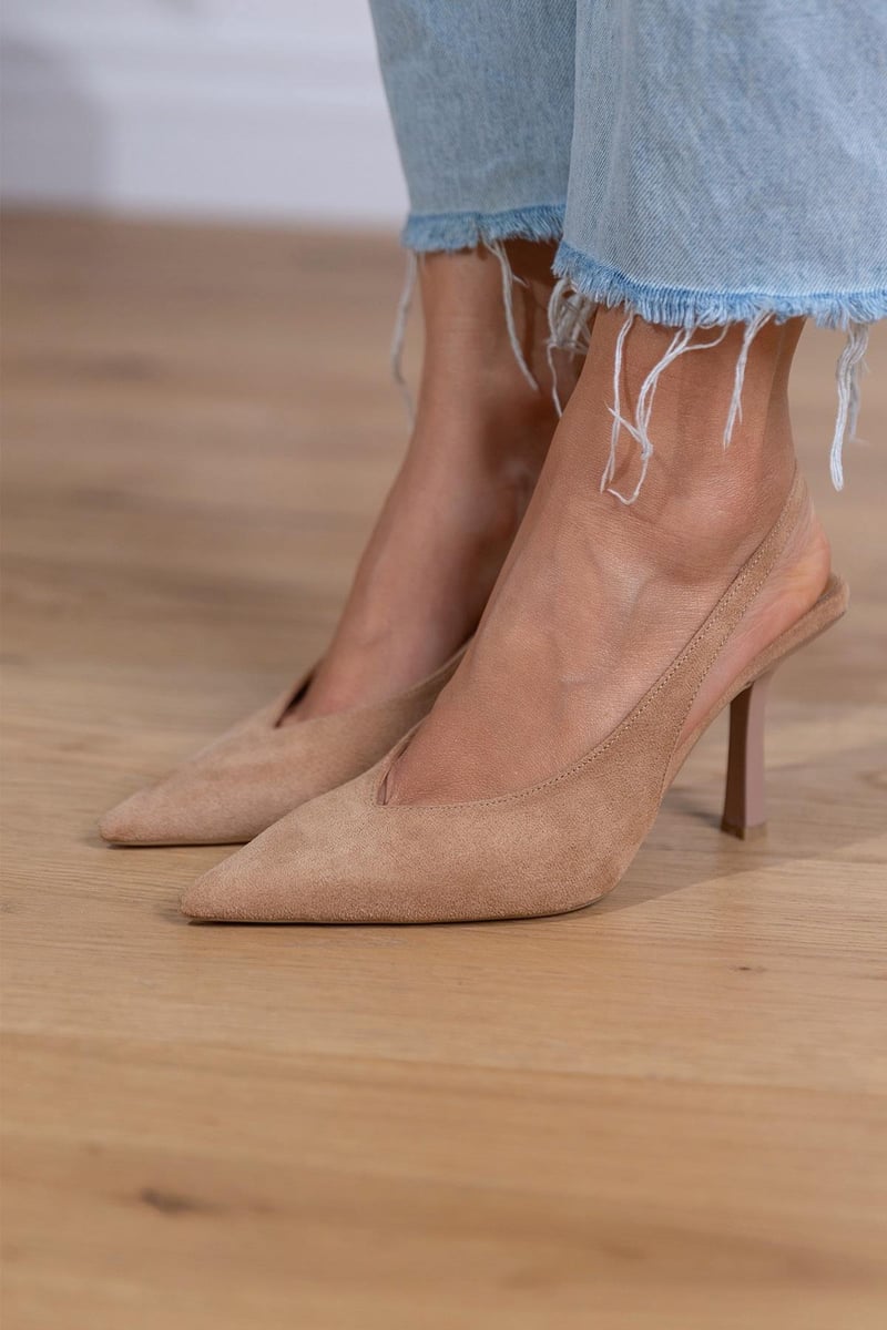 Pointed-Toe Strap Court Shoes