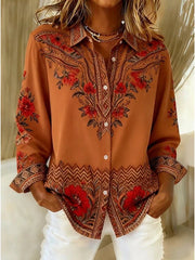 Marilee | Artistic Floral Long Sleeve Blouse